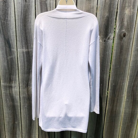 Margaret O’Leary Small Cashmere Cardigan Top Sweater Open Gray Cream Long Sleeve - Picture 4 of 8